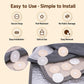 Snap-on duvet cover fastener discs, light beige and white centers on bedding