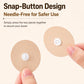 Quilt anti-running fixing buckle set, beige snap-button adhesive circles with plastic caps