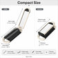 2-in-1 folding hairbrush with mirror, compact folded design and black bristle pad