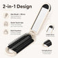 2-in-1 folding hairbrush and mirror, white frame with dense black bristles
