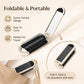 2-in-1 folding hairbrush and mirror, folded compact case with black bristle pad