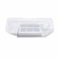 Clear robot vacuum dust bin with rectangular filter cartridge insert
