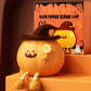 Magic pumpkin silicone night light with witch hat, glowing warm light