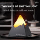 Dark grey mini volcano aroma diffuser night light with warm light emitting peak