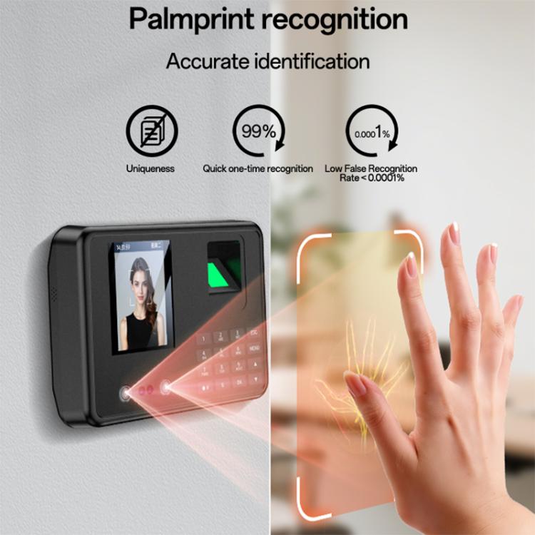 Yesido fingerprint attendance machine with facial recognition display and illuminated sensor