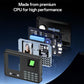 Yesido fingerprint attendance machine with front display, keypad, and internal circuit view