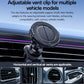 Black adjustable car air-vent phone holder with vent clamp and swiveling cradle.