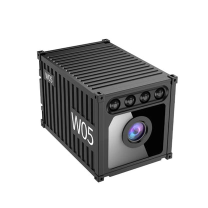 Black mini wireless HD camera with quad LEDs and wide-angle lens
