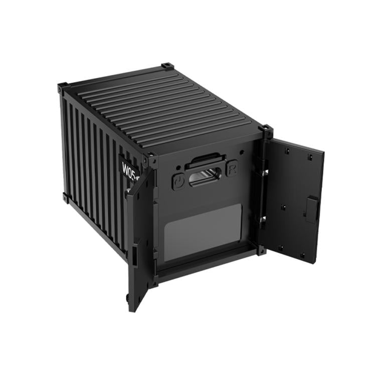 Black mini wireless HD camera rear with open cover and connection ports