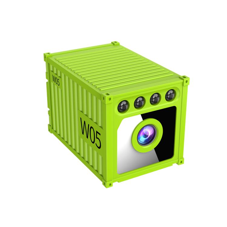 Green mini wireless HD camera with quad LEDs and front lens window