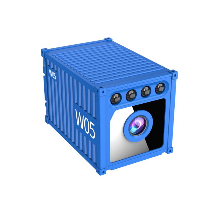 Blue mini wireless HD camera with quad LEDs and front lens window