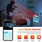 Black mini wireless security camera with smartphone app preview for motion alerts