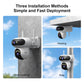 Outdoor WiFi security camera in three installation positions: wall covering and pole mounting
