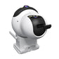 Side view of dual-lens WiFi security camera, white body with black sensor section