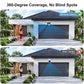 Ceiling/soffit-mounted outdoor WiFi security camera with two antennas on white housing