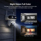 Outdoor night-vision color security camera with two antennas and dual lenses, wall-mounted