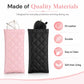 Quilted PU leather glasses pouches, pink and black, open-top slip-in design