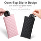 Pink and black PU leather glasses pouches with open-top slip-in design