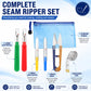 DIY seam ripper set with storage pouch, colored seam rippers, thread snips, measuring tape