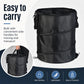 Black collapsible storage bucket with side handles for easy carrying and transport