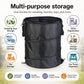 Black multipurpose folding storage bucket with top opening and side carry handles