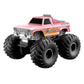 Pink amphibious 4WD RC monster truck front view with large off-road wheels.