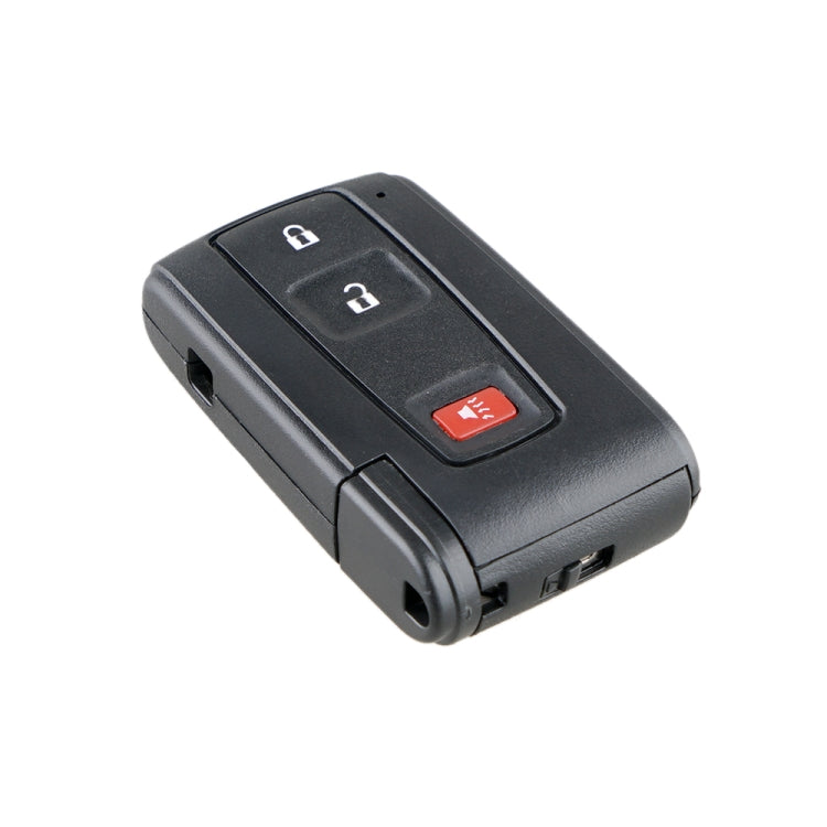 Black 3-button key fob remote shell with red emergency icon and key slot