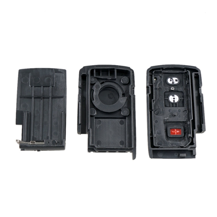Car key fob remote shell interior pieces, showing button module and housing parts