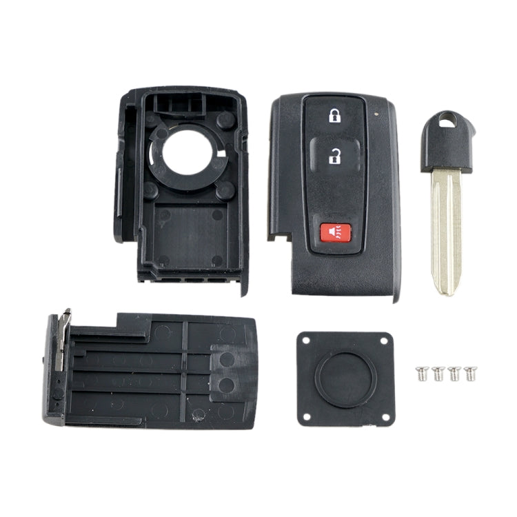 Car key fob remote shell replacement set with key blade, internal housing, and screws