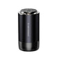 Black car aroma diffuser cylinder with silver lid and top vent, standalone view