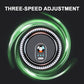 Car aroma diffuser with glowing green circular control ring illustration
