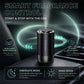 Black car aroma diffuser on seat with green light ring and mode icons