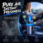 Car air freshener diffuser with blue flame effect on the dashboard