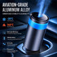 Metal car diffuser with blue mist plume and round control top