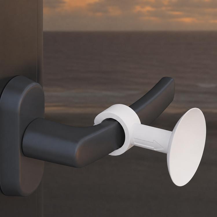 Silicone suction door handle protector with white anti-collision pad