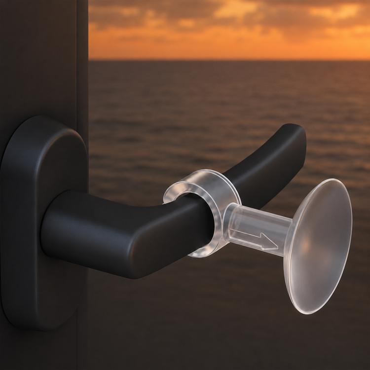 Silicone suction door handle protector with transparent anti-collision pad on handle