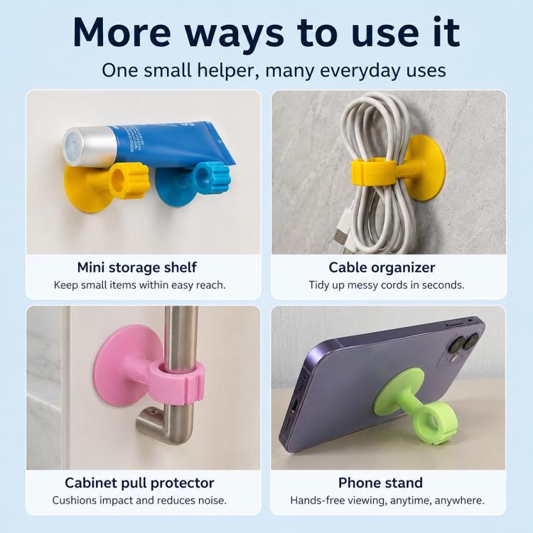 Assorted suction cup protectors and holders for cabinet, phone, and more