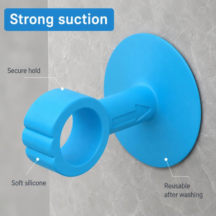 Blue suction cup door handle protector pad showing soft silicone cushion
