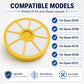 Yellow circular vacuum pre-filter with five-armed grille and center hub