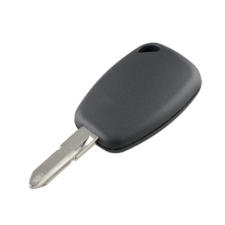 Black car remote key fob with metal key blade, side view