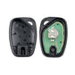 Car remote key fob housing open, showing internal circuit board and buttons