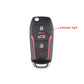 Black 4-button folding key fob with indicator light on back panel