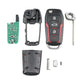 Car key fob components kit with buttons, case, circuit board, and metal key blade