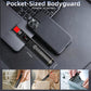 Compact black hidden camera detector with pocket-sized body, lanyard ring, and keypad