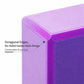 Close-up of purple yoga block corner with octagonal edges design