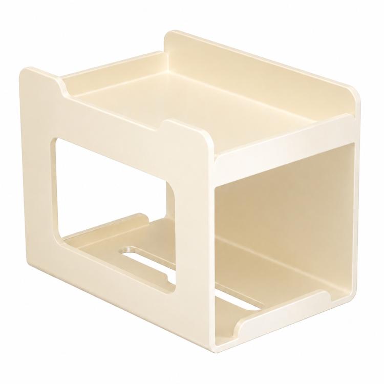 Milky white wall mounted magnetic tissue holder with rectangular openings