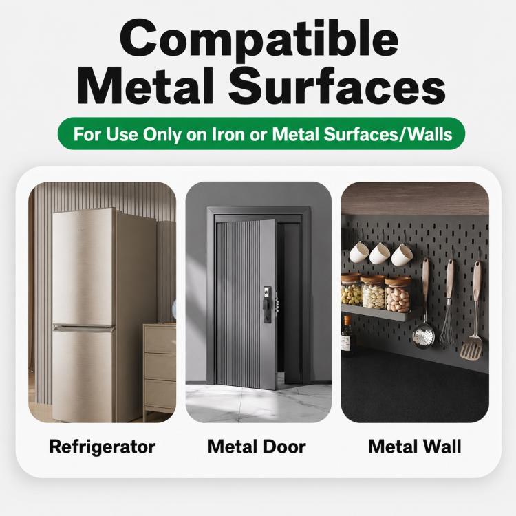 Magnetic tissue holder compatible with iron or metal surfaces: refrigerator, door, and wall