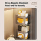 Gun metal magnetic wall tissue holder with stacked tissues and wipes compartment