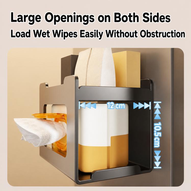 Milky white magnetic tissue storage holder with side access for wipes and tissues