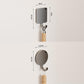 Magnetic metal wall hook size view: rectangular mount with curved hanger